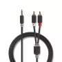 Nedis CABW22200AT10 audio kabelis 1m 3.5mm 2xRCA antracīts
