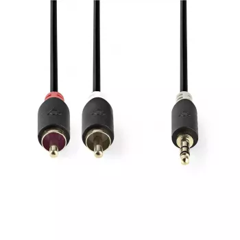 Audio kabelis Nedis CABW22200AT20 2m 3.5mm 2 x RCA Antracīts