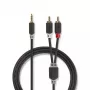 Audio kabelis Nedis CABW22200AT20 2m 3.5mm 2 x RCA Antracīts