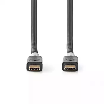 USB kabelis Nedis CCBW64020AT20 USB4 Gen 2x2 2 m USB C melns/sudrabs
