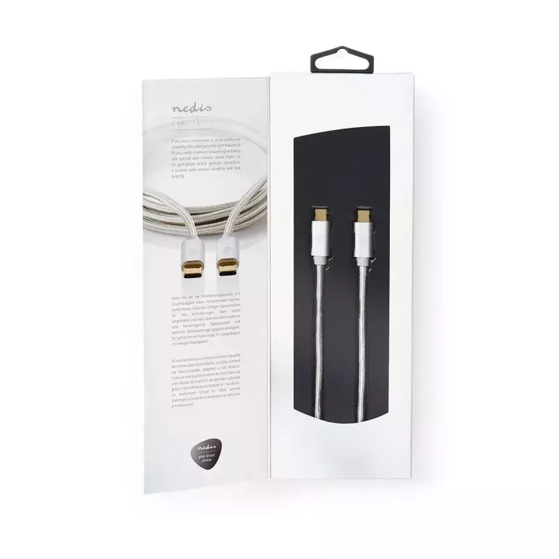 USB kabelis Nedis CCTB60700AL20 2m USB-C alumīnija USB 2.0