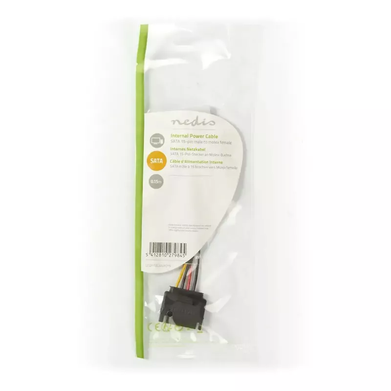 Nedis CCGP73520VA015 iekšējais barošanas kabelis 0.15 m 2 x SATA 15-pin Molex 4-pin