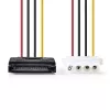 Nedis CCGP73520VA015 iekšējais barošanas kabelis 0.15 m 2 x SATA 15-pin Molex 4-pin