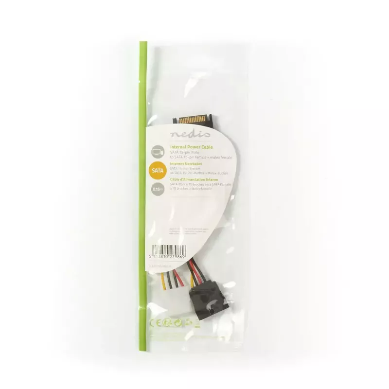 Nedis CCGP73555VA015 iekšējais strāvas kabelis 0.15 m SATA 15-pin Molex