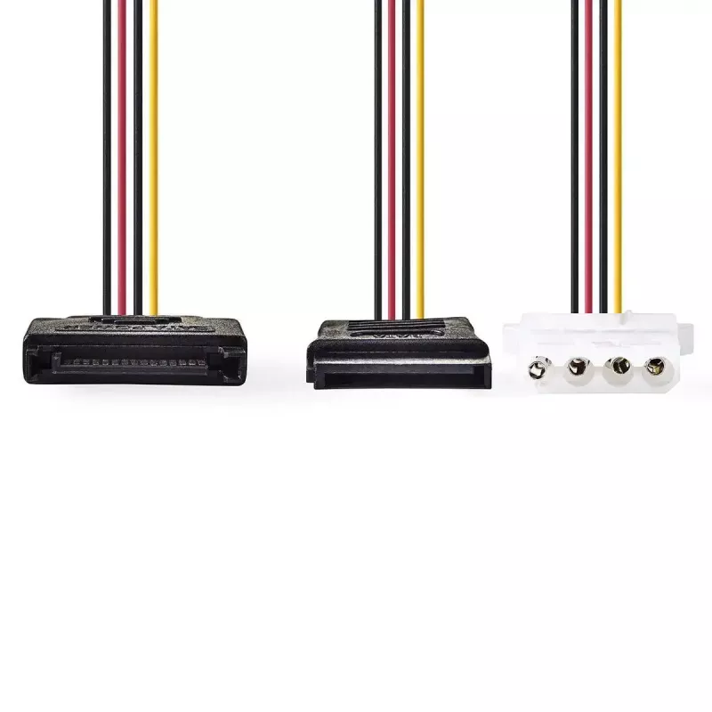 Nedis CCGP73555VA015 iekšējais strāvas kabelis 0.15 m SATA 15-pin Molex