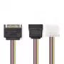 Nedis CCGP73555VA015 iekšējais strāvas kabelis 0.15 m SATA 15-pin Molex