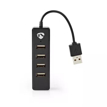 USB Hubs Nedis UHUBU2420BK USB 2.0 480 Mbit/s Melns
