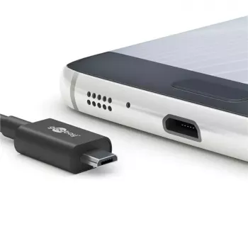 Goobay Micro-USB barošanas bloks 15 W iekštelpu lādētājs 3 A 1,5 m melns