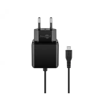 Goobay Micro-USB barošanas bloks 15 W iekštelpu lādētājs 3 A 1,5 m melns
