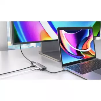 Doku klēpjdatoram HYPER HD41-GL USB 2.0 Type-C Melna Pelēka