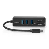 Nedis CCGB64250BK01 USB-C centrmezgls — 3× USB-A 3.2 Gen 1 + SD/MicroSD karšu lasītājs, 5 Gbit/s