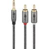 Audio kabelis WENTRONIC Goobay 65289 — 3 m, 3,5 mm vīrišķais uz 2×RCA vīrišķais, varš, apzeltīti kontakti