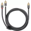 Audio kabelis WENTRONIC Goobay 65300 — 2 m, 2×RCA (tēviņš) uz RCA (tēviņš), varš, pozeltēti kontakti, magnētiski ekranēts