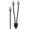 Audio kabelis WENTRONIC Goobay 65300 — 2 m, 2×RCA (tēviņš) uz RCA (tēviņš), varš, pozeltēti kontakti, magnētiski ekranēts