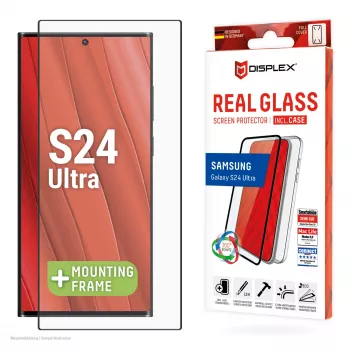Displex ekrāna aizsargs + maciņš Samsung Galaxy S24 Ultra, EASY-ON® Eco montāžas rāmis, pilns pārklājums