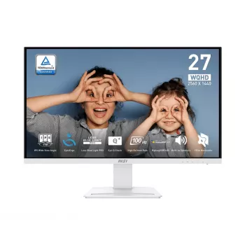 MSI Pro MP273QWDE E2 monitors 68.6 cm (27 collas) 2560 x 1440 pikseļi Wide Quad HD LCD balts