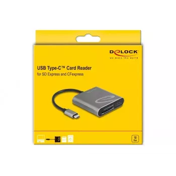 Karšu lasītājs DeLOCK 91000 USB 3.2 Gen 2 Type-C Pelēks CFexpress SD