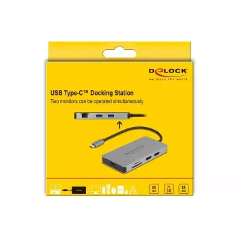 DeLOCK USB-C Docking Station 4K Dual HDMI MST USB 3.2 SD LAN PD 3.0