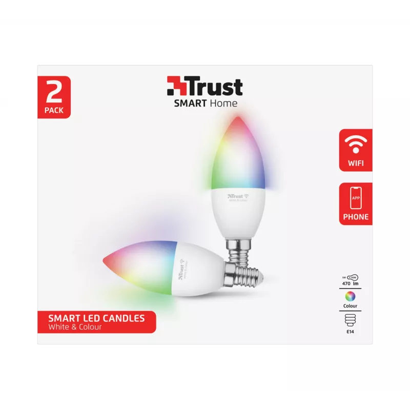 TRUST 71293 viedā spuldze, Wi‑Fi, balta, 2 gab.