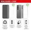 Displex ekrāna aizsargstikls + maciņš Samsung Galaxy S25 Ultra, EASY-ON® Eco montāžas rāmis, skrāpējumiem izturīgs