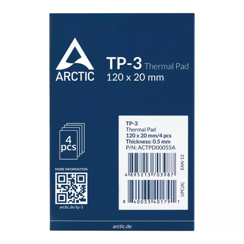ARCTIC TP-3 Premium Performance Termālais paliktnis 120 x 20 mm, 0.5 mm