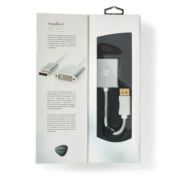 Nedis CCTB37250AL02 video kabeļa adapteris 0.2 m DisplayPort–DVI-D sudraba