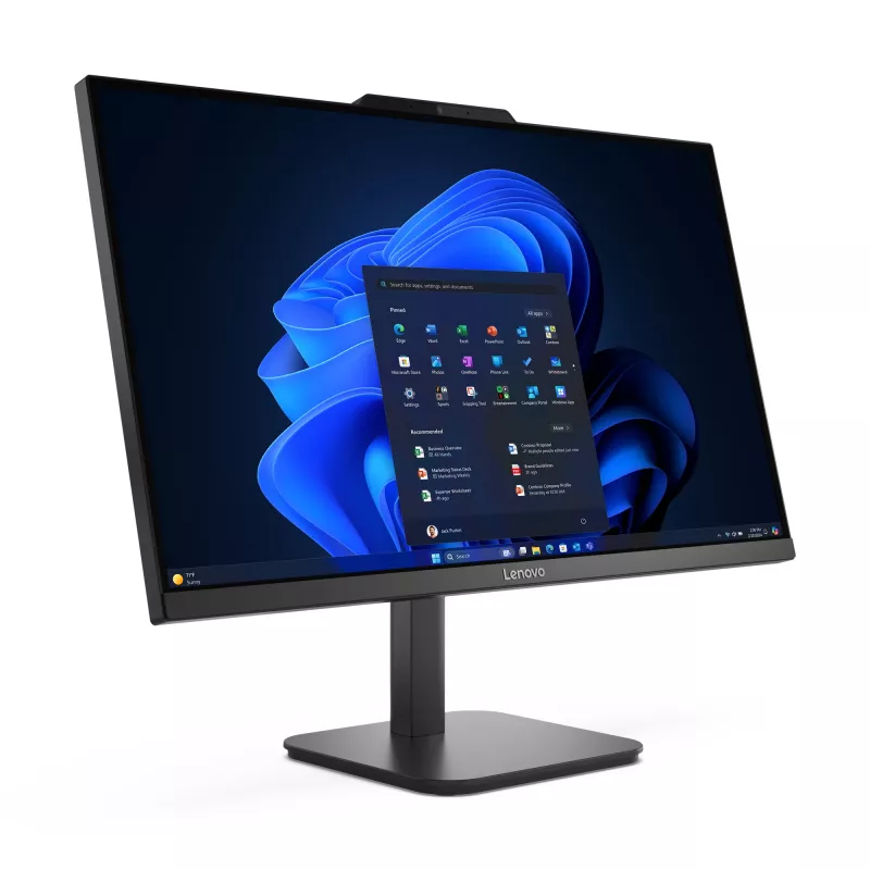 Lenovo V100 All-in-One PC 23.8 inch Full HD Intel N100 8GB DDR4 256GB SSD Windows 11 Pro Melns