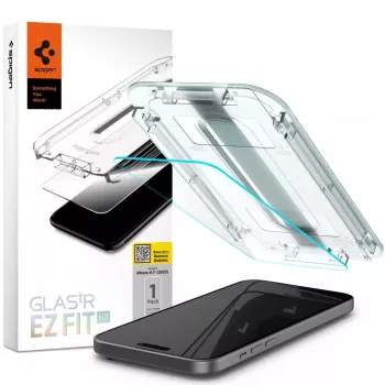 Spigen Glas.tR EZ Fit aizsargstikls iPhone 15, melns