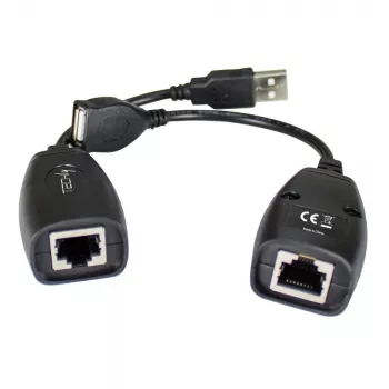 Techly IUSB-EXTENDTY5 USB pagarinātājs pa Cat.5e/6 kabeli līdz 50 m, USB Type-A – RJ-45, USB 1.1, nav vajadzīgs barošanas bloks, melnā krāsā