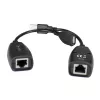 Techly IUSB-EXTENDTY5 USB signāla pagarinātājs pa tīkla kabeli Cat.5e/6 līdz 50 m, USB uz RJ-45, melns