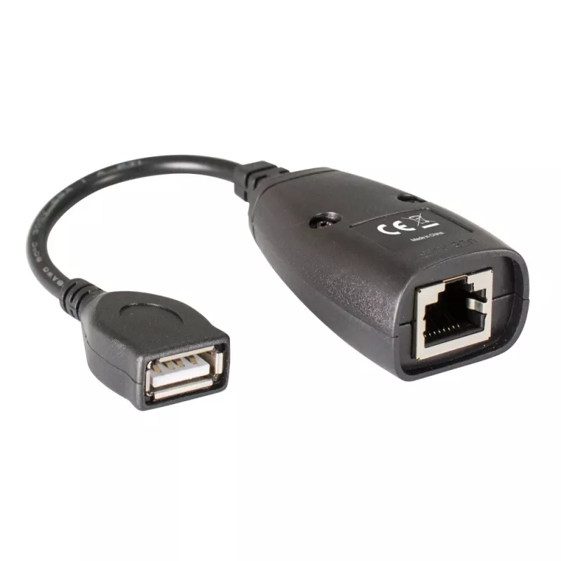 Techly IUSB-EXTENDTY5 USB signāla pagarinātājs pa tīkla kabeli Cat.5e/6 līdz 50 m, USB uz RJ-45, melns