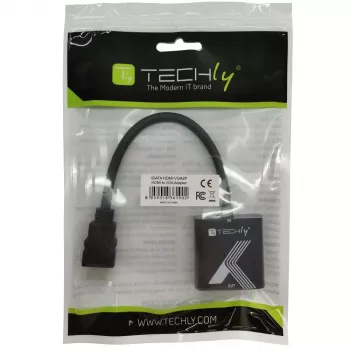 Techly HDMI–VGA adapteris 0.1 m melns 1920x1200 @ 60 Hz