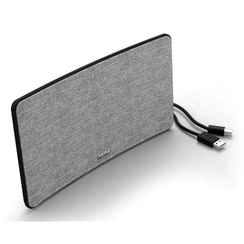 Iekštelpu TV antenna Hama Fabric Design melna pelēka USB 2m