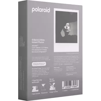 Polaroid B&W Film I-Type 8 gab. melnbalta instant filma