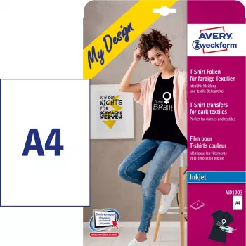 Pārnesums apģērbam Avery MD1003 Tintes printeris Balts A4 4 gab.