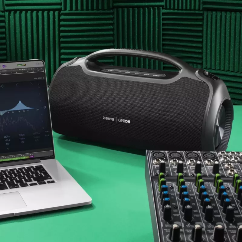 Partijas skaļrunis HAMA UltiMate Pro 120 W, bezvadu Bluetooth, ūdensizturīgs, iebūvēts akumulators, USB-C uzlāde