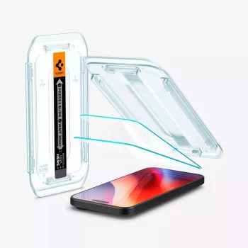 Aizsargstikls Spigen GLAS.tR EZ Fit Apple iPhone 16 Pro rūdīts stikls caurspīdīgs 2 gab.