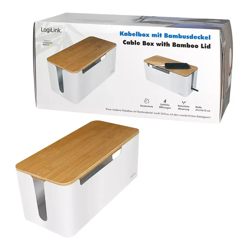 Vada pārsegs LogiLink KAB0075 ar bambusa vāku Balts