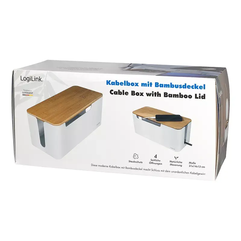Vada pārsegs LogiLink KAB0075 ar bambusa vāku Balts
