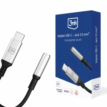 3,5 mm USB kabelis 3MK 3,5 mm 1 gab. USB-C uz 3,5 mm ligzdu