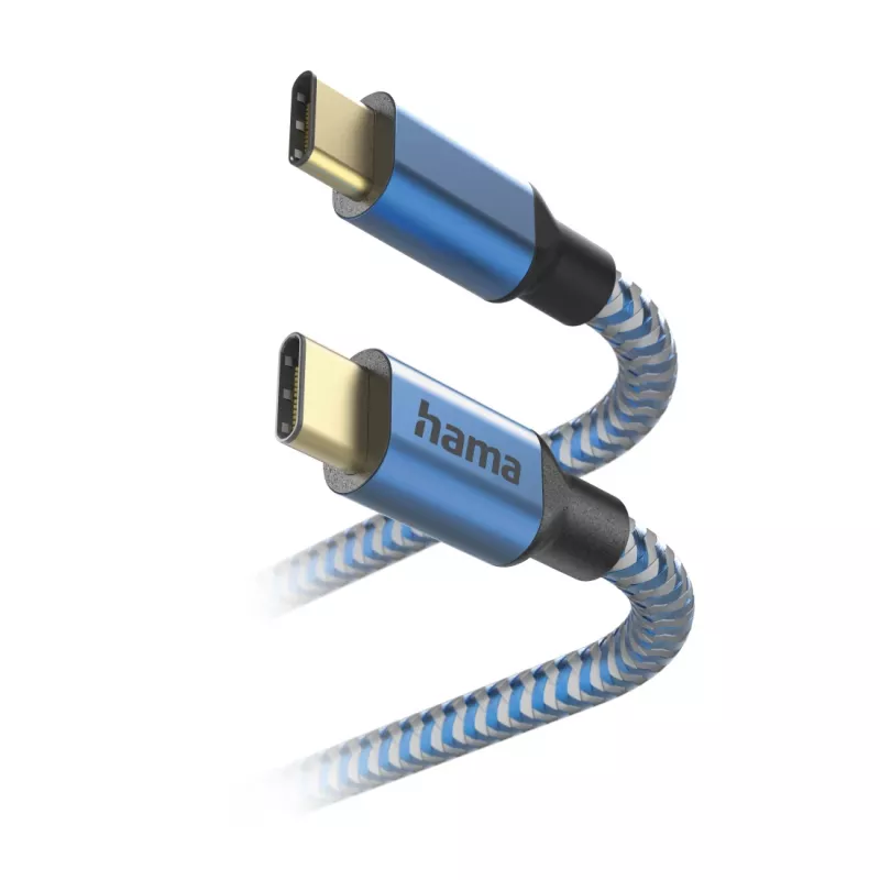 Hama Reflektīvs USB kabelis USB 2.0 1.5 m USB C Zils