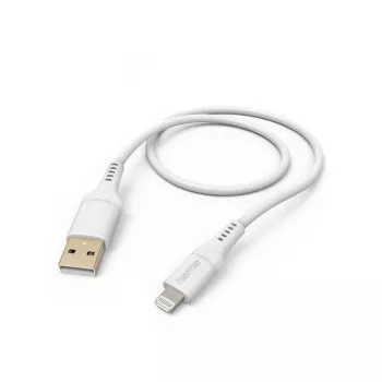 Hama Elastīgais kabelis 1,5 m Balts Lightning–USB A 2,4 A