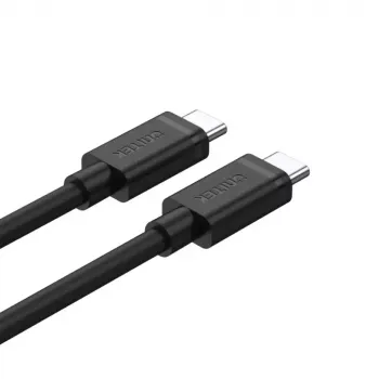 USB-C uz USB-C kabelis Unitek Y-C477BK01-2M, USB 3.2 Gen 1, 2 m, 5 Gbit/s, PD 60 W, melns