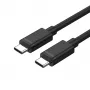 USB-C uz USB-C kabelis Unitek Y-C477BK01-2M, USB 3.2 Gen 1, 2 m, 5 Gbit/s, PD 60 W, melns