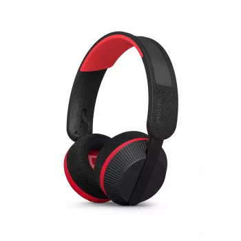 Philips 6000 series TAA6219BK/00 bezvadu austiņas ar saules enerģijas uzlādi, melnas/sarkanas