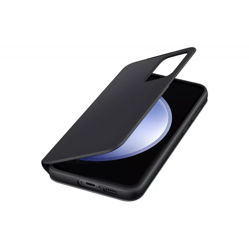 Samsung EF-ZS711CBEGWW Smart View Wallet Case apvalks Galaxy S23 FE, ar vietu kartēm, melns