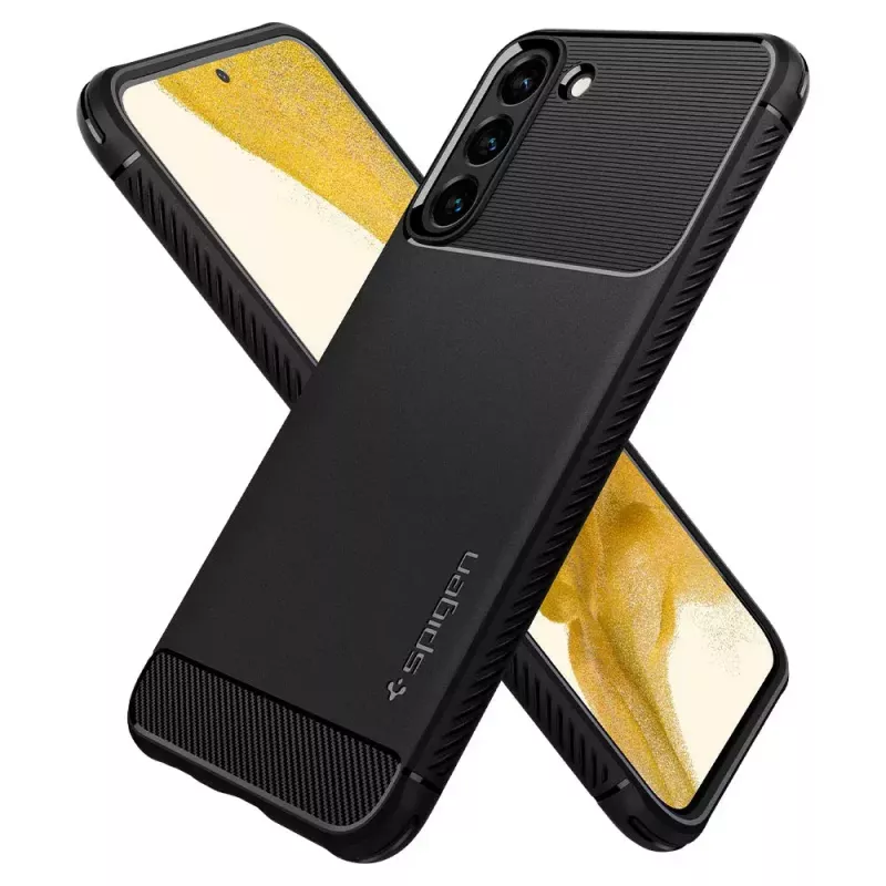 Spigen Rugged Armor mobilā telefona maciņš Melns Galaxy S22 6.1 collu