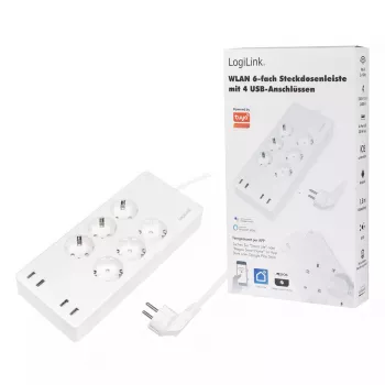 LogiLink Wi-Fi viedā pagarinātāja 6× CEE 7/3 + 4× USB