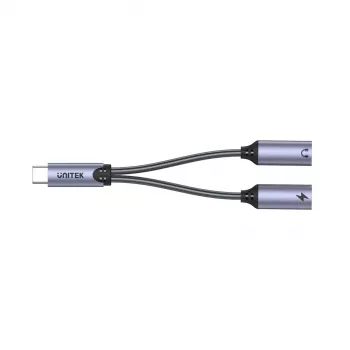 Audio adapteris UNITEK M206A USB Type-C alumīnijs melns pelēks