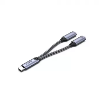 Audio adapteris UNITEK M206A USB Type-C alumīnijs melns pelēks